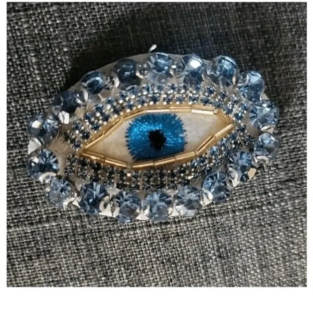 Beaded Rhinestone Eyeball Applique 2